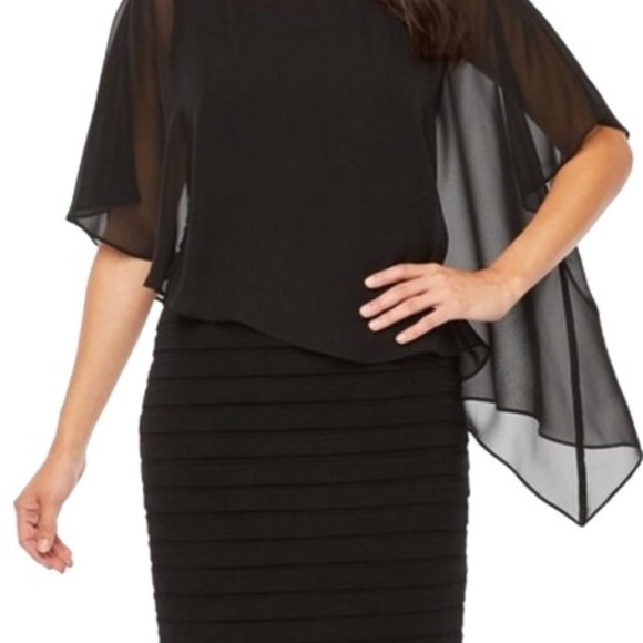 scarlett sleeveless cape sheath dress